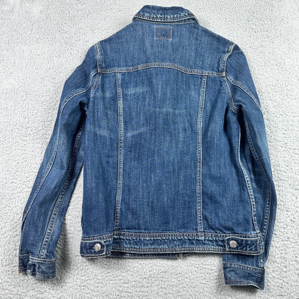 American Eagle Denim Trucker Jacket Womens Small Blue Cotton Dark Wash Classic - Picture 2 of 11